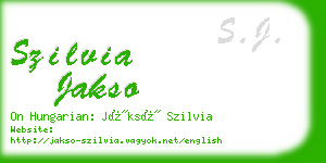 szilvia jakso business card